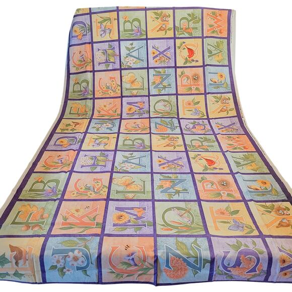 Cotton Fabric Alphabet Poetic Letters 2yds 44in Panel Susan Winget Design - Picture 3 of 16